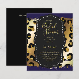 Glam Gold Navy Brautparty Einladung Tier