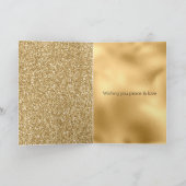 Glam Gold Peace Liebe Glitzer Karte (Innenseite)