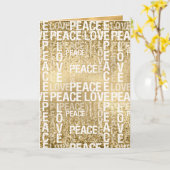 Glam Gold Peace Liebe Glitzer Karte (Gelbe Blume)