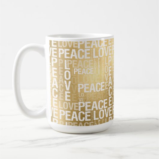 Glam Gold Peace Liebe Kaffeetasse (Links)