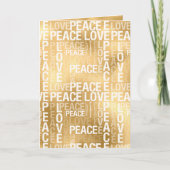 Glam Gold Peace Liebe Karte (Vorderseite)