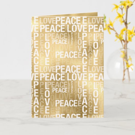 Glam Gold Peace Liebe Karte (Gelbe Blume)