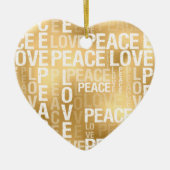 Glam Gold Peace Liebe Keramik Ornament (Vorne)