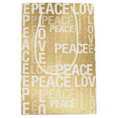 Glam Gold Peace Liebe Mittlere Geschenktüte (Vorderseite)