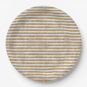 Glam Gold Pearl Stripes Pappteller (Vorderseite)