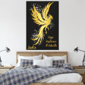 Glam Gold Phoenix Silver Glitzer Monogram Black | Leinwanddruck (Insitu (Schlafzimmer))