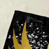 Glam Gold Phoenix Silver Glitzer Monogram Black | Strandtuch (Beispiel)