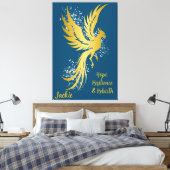 Glam Gold Phoenix Silver Glitzer Monogram Blue | Leinwanddruck (Insitu (Schlafzimmer))
