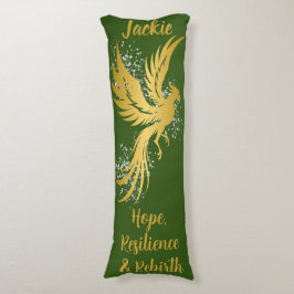 Glam Gold Phoenix Silver Glitzer Monogram Green | Seitenschläferkissen