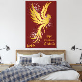 Glam Gold Phoenix Silver Glitzer Monogram Maroon | Leinwanddruck (Insitu (Schlafzimmer))