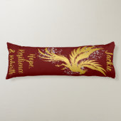 Glam Gold Phoenix Silver Glitzer Monogram Maroon | Seitenschläferkissen (Vorderseite)