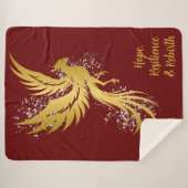 Glam Gold Phoenix Silver Glitzer Monogram Maroon | Sherpadecke (Vorderseite (Horizontal))