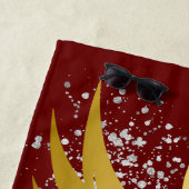 Glam Gold Phoenix Silver Glitzer Monogram Maroon | Strandtuch (Beispiel)