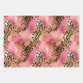 Glam Gold Pink Black Leopard Print Geschenkpapier Set (Vorderseite 3)