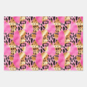 Glam Gold Pink Black Leopard Print Geschenkpapier Set (Vorderseite 2)