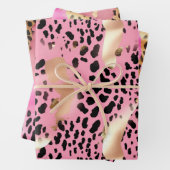 Glam Gold Pink Black Leopard Print Geschenkpapier Set (Beispiel)