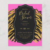 Glam Gold Pink Brautparty laden Tier ein (Vorderseite)