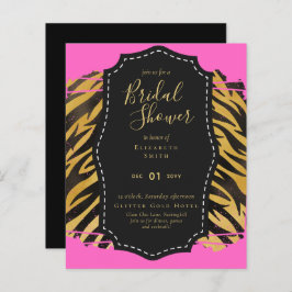 Glam Gold Pink Brautparty laden Tier ein