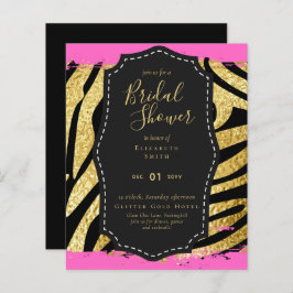 Glam Gold Pink Brautparty laden Tier ein