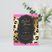 Glam Gold Pink Brautparty laden Tier ein (Stehend Vorderseite)