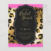 Glam Gold Pink Brautparty laden Tier ein (Vorderseite)