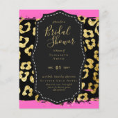 Glam Gold Pink Brautparty laden Tier ein (Vorderseite)