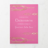 Glam Gold Quinceanera Party Einladung (Cover)