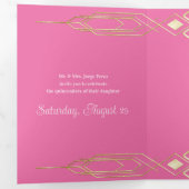 Glam Gold Quinceanera Party Einladung (Innen Erste Seite)