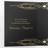 Glam Gold Quinceanera Party Einladung (Innen Erste Seite)