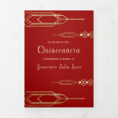 Glam Gold Quinceanera Party Einladung (Cover)