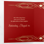 Glam Gold Quinceanera Party Einladung (Innen Erste Seite)