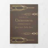 Glam Gold Quinceanera Party Einladung (Cover)