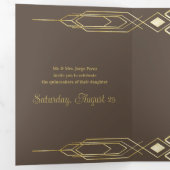 Glam Gold Quinceanera Party Einladung (Innen Erste Seite)