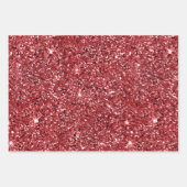 Glam Gold Red Glitzer Leopard Print Geschenkpapier Set (Vorderseite 3)