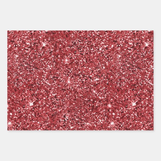 Glam Gold Red Glitzer Leopard Print Geschenkpapier Set (Vorderseite 3)