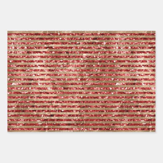 Glam Gold Red Glitzer Leopard Print Geschenkpapier Set (Vorderseite 2)