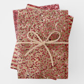 Glam Gold Red Glitzer Leopard Print Geschenkpapier Set (Beispiel)