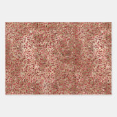 Glam Gold Red Glitzer Leopard Print Geschenkpapier Set (Vorderseite)