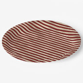 Glam Gold Red Holiday Streifen Weihnachten Pappteller (Schrägansicht)