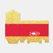 Glam Gold Red Year Pig 2019 Chinesisches Neujahr Geschenkschachtel (Ungefaltet)