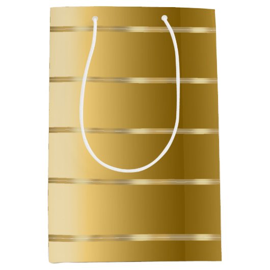 Glam Gold Ribbon Brautparty Mittlere Geschenktüte (Vorderseite)