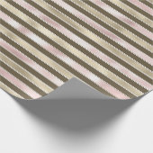 Glam Gold Rosa Streifen Geschenkpapier (Ecke)