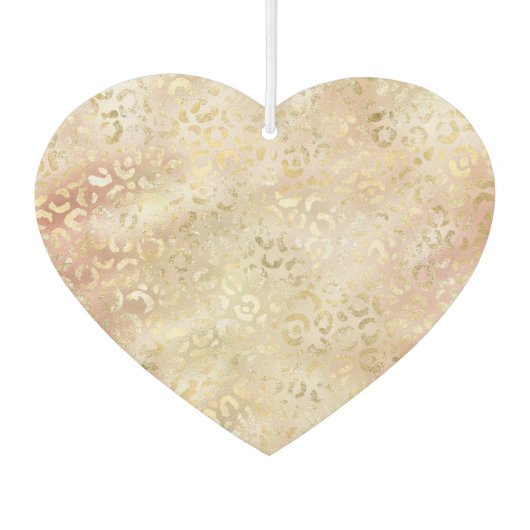 Glam Gold Rose Blush Pink Leopard Print Autolufterfrischer (Rückseite)