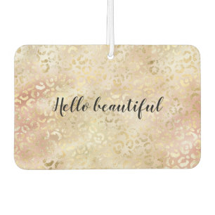 Glam Gold Rose Blush Pink Leopard Print Autolufterfrischer