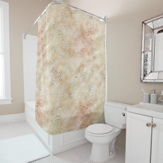 Glam Gold Rose Blush Pink Leopard Print Duschvorhang (Beispiel)