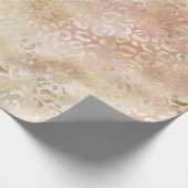 Glam Gold Rose Blush Pink Leopard Print Geschenkpapier (Ecke)