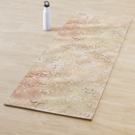 Glam Gold Rose Blush Pink Leopard Print Yogamatte