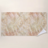 Glam-Gold-Rose Blush Pink Leopard Strandtuch (Vorderseite)