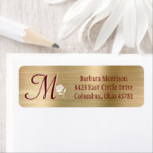Glam Gold Rot Brushed Metal Custom Monogram Label (Insitu)