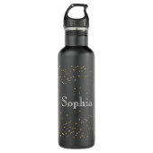 Glam Gold Sparkle Confetti Personalisiert Edelstahlflasche (Vorderseite)